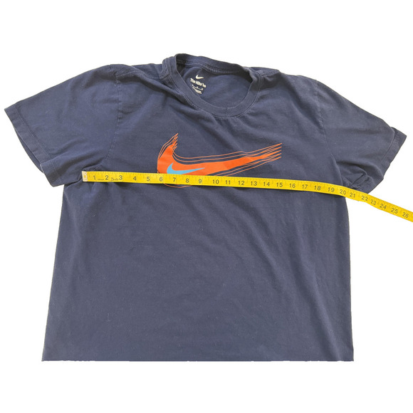 Nike Shirt Mens Extra Large Blue Red Swoosh Athletic Tee Graphic Logo XL Cotton - Picture 3 of 5